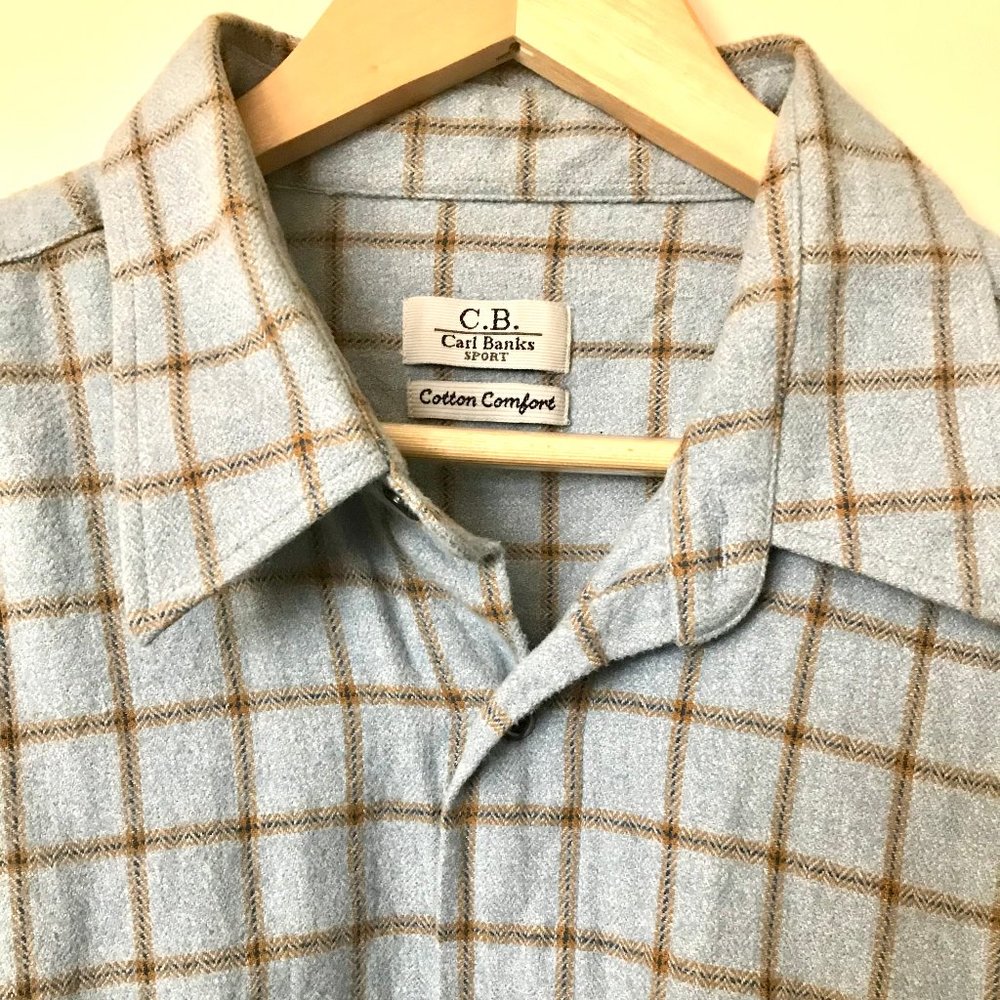 Carl Banks Sport Men’s XL Plaid Flannel Shirt - Soft Thick Cotton